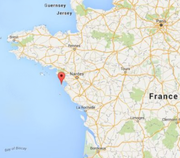 ostrov Noirmoutier na mapě Francie